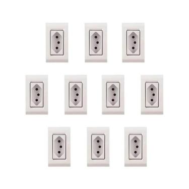 Imagem de Kit 10 Tomada Móvel 10A 250V Branco Liz Tramontina 57170101