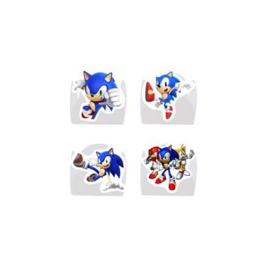 Imagem de 100 Forminha para Doce modelo petala personalizada com Aplique - Sonic