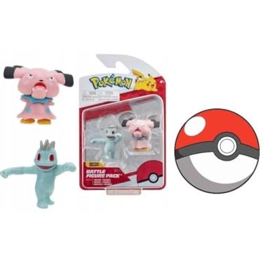 Imagem de Pokemon Clip N Go Battle Feature Figure Set and Action Ready Plus Sticker (Machop and Snubbull)