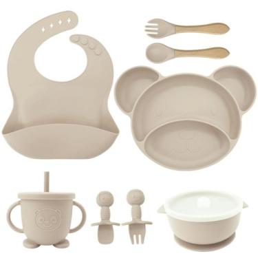 Imagem de Kit de Alimentação Infantil Formato de Urso 8 Peças - SE521 - BUBULE S