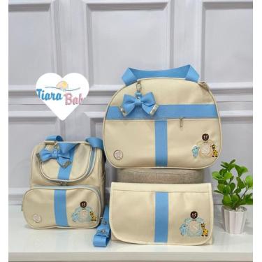 Imagem de Conjunto de luxo mochila 2 em 1/ 3 peças tiara baby - TIARA BABY , Azu