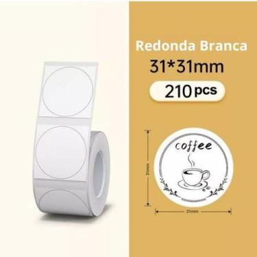 Imagem de 1 Rolo Etiqueta Niimbot Redonda Branca 31x31mm (210un)