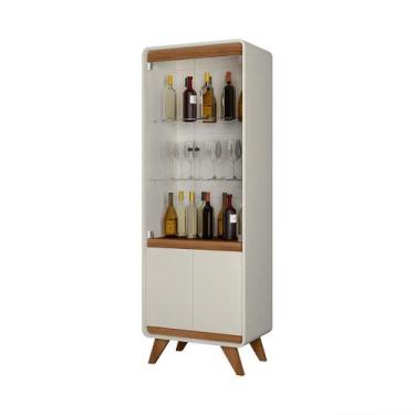 Imagem de Cristaleira Decorativa Maverick MDF Nature/OffWhite G21 - Gran Belo