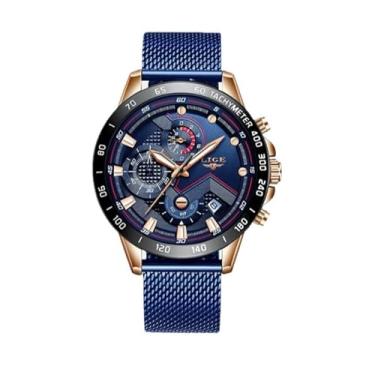 Imagem de Relógio Masculino ¨Aqua Royale¨ Premium à Prova D’Água – Cronógrafo, Cronômetro, Calendário e Ponteiros Luminosos – Pulseira Ajustável 25cm – Azul ou Preto – Acompanha Caixa Premium