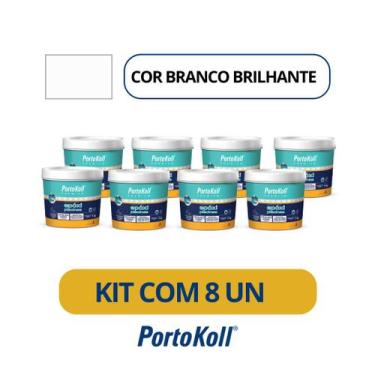 Imagem de Rejunte Epóxi Piscinas Portokoll Branco 1KG KIT C/8un
