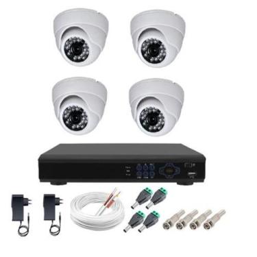 Imagem de Kit Vigilância 4 Câmeras Infra 24leds Ahd Dvr Full Hd 1080p - Protec