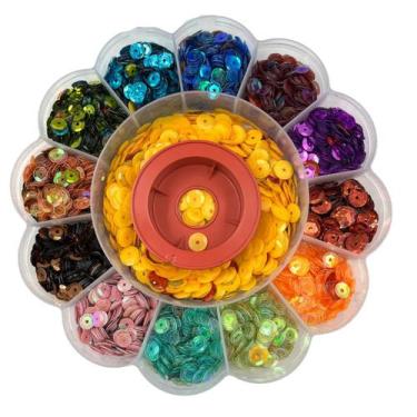 Imagem de Kit Artesanato Carnaval Lantejoula / Paetê 6 a 8mm 7000pçs - Macall