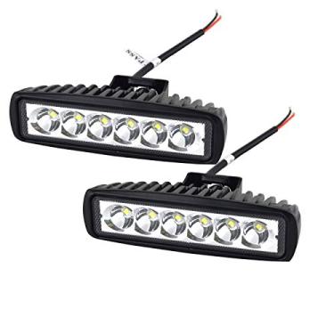 Imagem de Willpower 2 peças 15.2 cm 18W Slim LED Bar Spot Offroad Luzes de condução 12 V 24 V Luzes de neblina à prova d'água LED luz de trabalho para caminhão, trator, carro, quadriciclo, UTV, SUV, barco