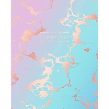 Imagem de Notebook: Radiant Blue and Pink Marble and Faux Rose Gold - Dotted Bullet Grid Journal (8 x 10 inches) - 120 Dot Pages