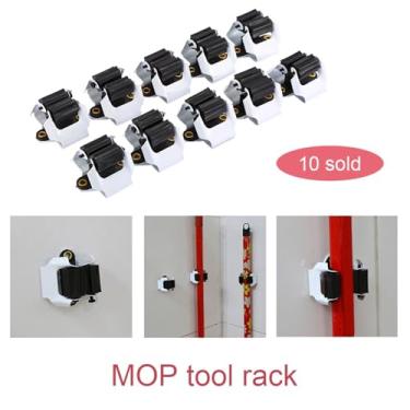 Imagem de Suporte de Vassoura para Esfregão de Cozinha, Organizador Montado na Parede, Ferramenta de Cabide de Armazenamento para Casa e Jardim