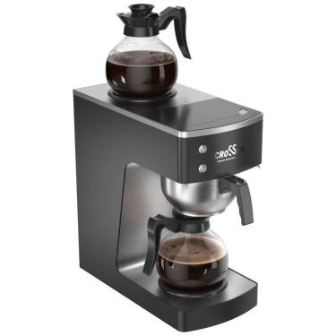 Imagem de Máquina de Café 12 Xícaras com Aquecedor Superior e Inferior e 2 Decantadores de Vidro, 110V 1610W, Crosson, Preta