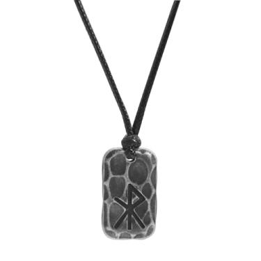Imagem de Ankiyabe Pingente de runa viking nórdica de aço inoxidável com couro trançado ajustável Boa sorte/amor/força/saúde Colar com símbolo viking para homens e mulheres, standard, Couro, Sem Pedra Preciosa