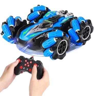 Imagem de Carro de Controle Remoto 4x4 Rally Trilha Suspensão RC com Luzes LED e Efeitos Acrobacias Off-road de 2,4 GHz RC, Carro Recarregável com Rotação de 360°, Brinquedo para Crianças Presente