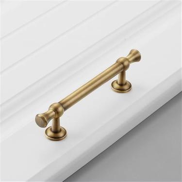 Imagem de Puxador de porta de guarda-roupa moderno simples de luxo de cobre puro, todo em cobre dourado, puxador de gaveta de furo único, latão vintage 5470,96, CHINA
