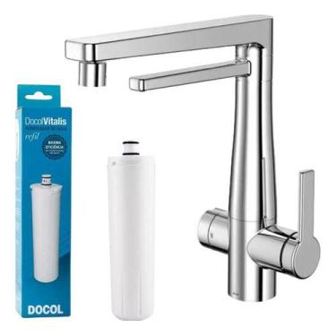 Imagem de Kit Torneira Cozinha Mesa Purificador Docol Vitalis E Refil