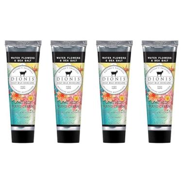 Imagem de Dionis - Leite de cabra para cuidados com a pele, flores de água e sal marinho creme perfumado para as mãos (28 g) - Conjunto de 4 - Feito nos EUA - Sem crueldade e sem parabenos
