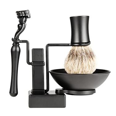 Imagem de Grandslam Shaving Kit for Men, Safety Razor, Shaving Brush，Soap Cream and Stand, Stainless Steel Bowl Kit Gift Set