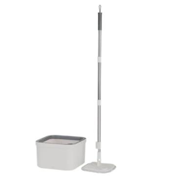 Imagem de Mop Giratório Flow Limpeza e Polimento de Chão Esfregão Microfibra Balde Com Reservatório de Água Limpa e Suja Separado 3L Alça Para Transporte - OU