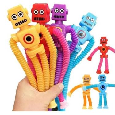 Imagem de Robô Cartoon Pop Tube com Ventosa - Gruda gruda - 52TOYS, 2 unidades