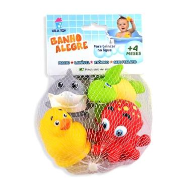 Imagem de Banho Brinquedo Kit Infantil Borracha Bebê Bichinhos 4 Peças Baby Sem BPA