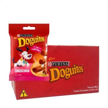 Imagem de 20 Petisco Purina Doguitos Linguicinha Carne Cães 45g - Nestlé Purina