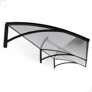 Imagem de Toldo Policarbonato Mão Francesa 1.5x0.50m Translucido Preto - Atacada