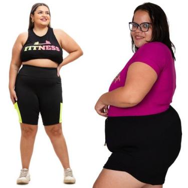 Imagem de Kit Short Academia Feminino  e Shortinho De Malha Canelado - Loock Cas