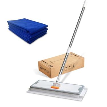 Imagem de Rodo de Limpeza Flap Mop com Sistema de Prender o Pano Moderno e de Fácil Limpeza + 2 unid de Pano de Microfibra