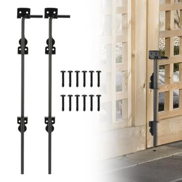 Imagem de URDOGSL 60,96 cm Haste de queda de parafuso de cana resistente - Trava de aterramento de portão de aço projetada para portões de vinil de metal de madeira ou aplicações de cerca de portas duplas -