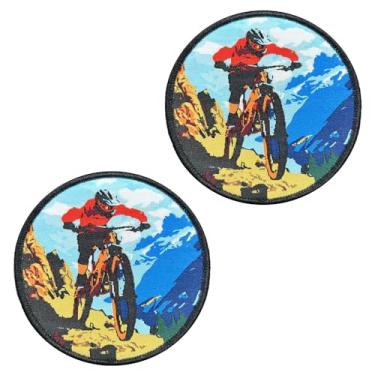 Imagem de 2 peças de emblema tático para bicicleta ao ar livre engraçado bordado gancho e laço aplique emblema bandeira militar adesivos para mochilas, jaquetas, roupas, jeans, bolsas, chapéus, colete