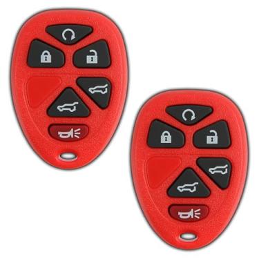 Imagem de KeylessOption Controle remoto de entrada sem chave para carro de substituição para 15913427 - Vermelho (pacote com 2)
