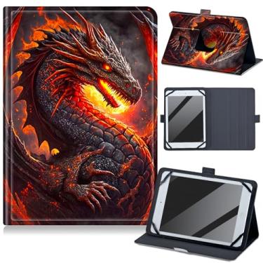 Imagem de Capa universal para tablet de 10,5 a 11,5 polegadas, compatível com Lenovo Tab Plus 2024, [com 4 anéis fixos] capa de proteção de couro PU ajustável à prova de choque para Lenovo Tab Plus 2024, Fire