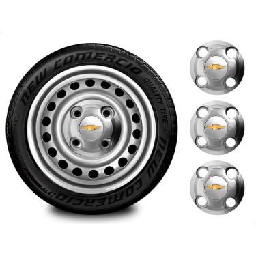 Imagem de 4un Calotinha Kadett 4X100 4 Furos Aro 13-15 Roda Prata