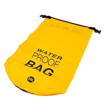 Imagem de Bolsa Estanque Impermeável, 20 Litros, Saco à Prova D'água com Alça Ajustável, Amarelo