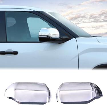 Imagem de Acabamento da tampa do espelho retrovisor da porta do carro compatível com Toyota Tundra/Sequoia 2022-2025 Capa de espelho retrovisor externo acessórios protetores de tampa do espelho lateral, ajuste