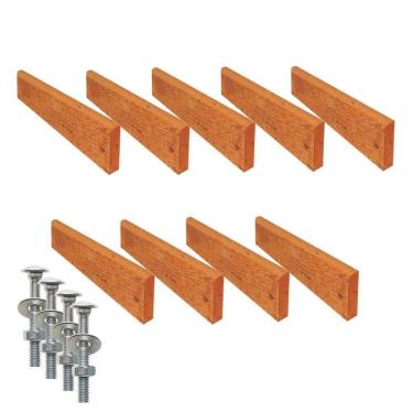 Imagem de Kit 9 Réguas Pé De Banco Madeira Acabada Verniz 150x5,5x2cm