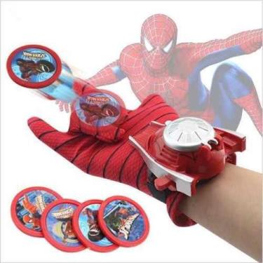 Imagem de Luva Homem Aranha Lança Disco Teia Brinquedo Lançador Spider - WOL