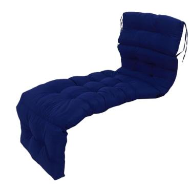 Imagem de 78.74x21.65 na Almofada de Lounge Com Laços, Almofada de Substituição da Piscina do Gramado, Material Macio para Móveis Externos Internos (Azul-marinho)
