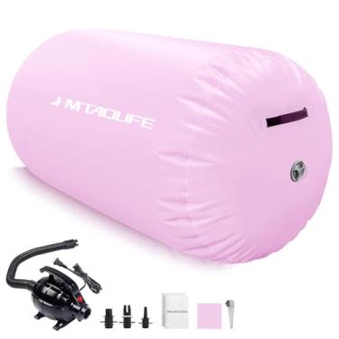 Imagem de Barril de ar para ginástica, tapete de rolo inflável, rolo de ar de ginástica barril infantil cambalhota traseira treinador para ioga, treinamento de torcida, uso doméstico