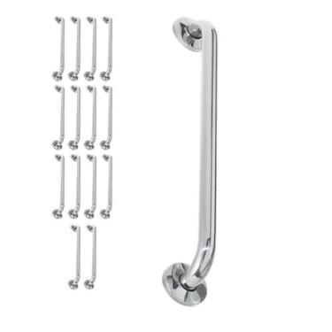 Imagem de Alça de Apoio 40cm Kit 15 Unidades Barra Inox Deficiente Cadeirante Id