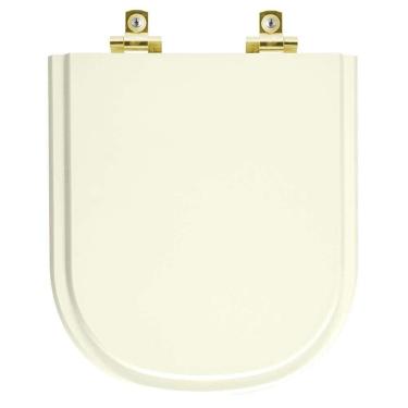 Imagem de Assento Sanitário Soft Close Etna Palha Para Vaso Icasa Com Ferragem Dourada