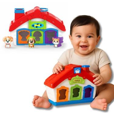 Imagem de Brinquedo Didático Infantil Casinha Com 3 Pet Bebê Casa 27cm - JxP Bri