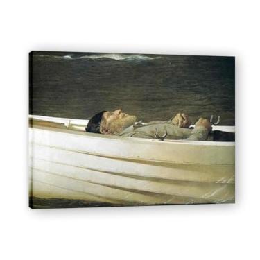 Imagem de LKXGRRSFG Impressão em tela Fisherman Andrew Wyeth - Arte de realismo americano, aquarela e pintura de têmpera de ovo para decoração de casa 20 x 26 cm