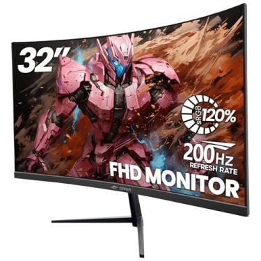 Imagem de CRUA 32Inch Gaming Monitor, FHD(1920 * 1080P) VA Screen 144Hz/180Hz Curved Monitor, 1800R, 100% sRGB, Computer Monitor That Support AMD Freesync, HDMI, DP, Wall Mountable Installs-Blac