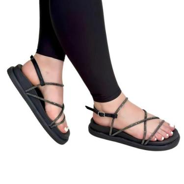 Imagem de Sandália Papete com Tira em Strass para Dia das Mães - GUADALUPPE, Pre