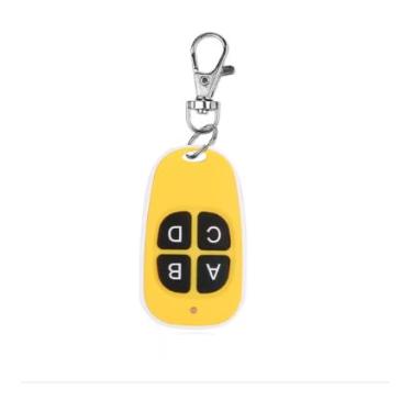 Imagem de Controle Remoto Universal de 4 Botões com Clipe, Colorido clonagem controle remoto, controlador de cópia elétrica, Chaveiro Portátil, Disponível em Azul, Amarelo, Vermelho, Preto, Branco. (Amarelo)