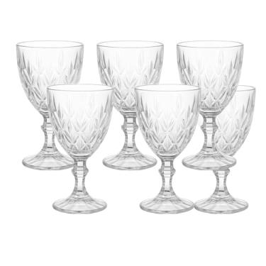 Imagem de Jogo com 6 Taças de Vidro Diamond Transparente 320ml Estilo Cristal Elegante e Resistente para Água Vinho Suco Mesa Posta Decoração e Eventos Especiais - Amidila