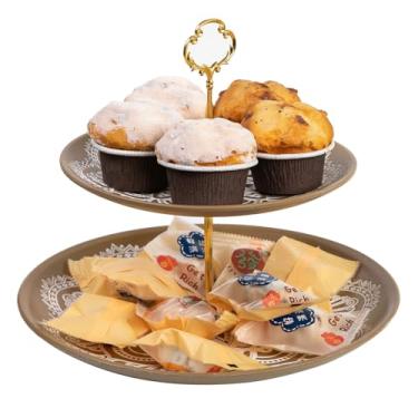 Imagem de Bandeja decorativa rústica de madeira redonda para mesa de café, decoração de casa de fazenda com textura de madeira, bandeja de servir otomana boho para balcão de cozinha (cinza)