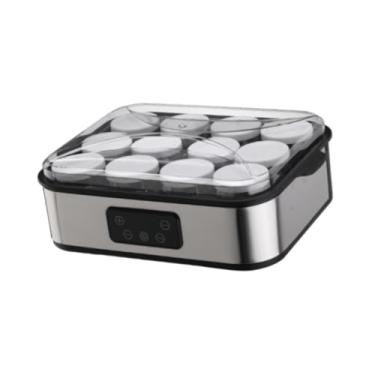 Imagem de Ｂｅｓｇａ Iogurteira elétrica compacta grega caseira faça você mesmo, utensílios domésticos com 12 potes de vidro, máquina automática para festas