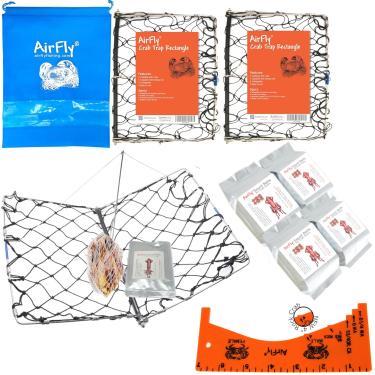 Imagem de AirFly Armadilhas de caranguejo castable para Dungeness, Rock e Blue Crab (2 peças retangulares)